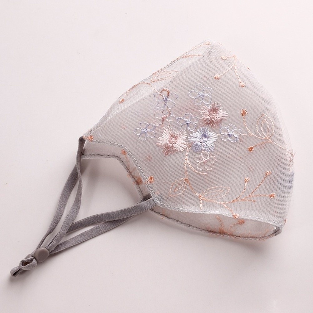Masker Kerudung Bunga Bordir K - Cloth Face Mask Washable ulasan dan harga