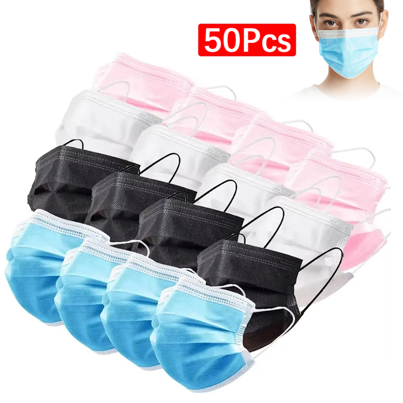 50 Buah Masker Wajah 3 Lapis M - Disposable Mask Blue ulasan dan harga