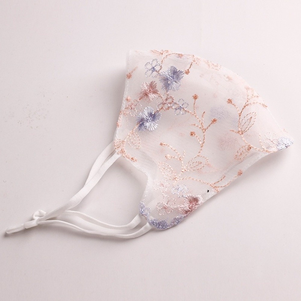 Masker Kerudung Bunga Bordir K - Cloth Face Mask Washable ulasan dan harga